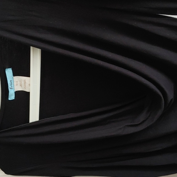 Marciano US L Drape Neck Long Sleeve Body Fitting Black Dress - Picture 5 of 7